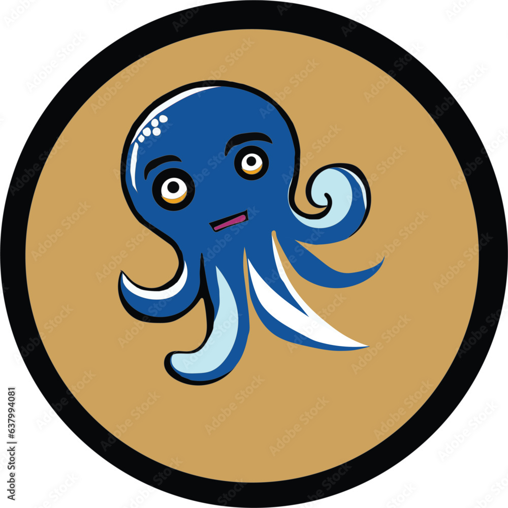 Obraz premium Octopus Vector T Shirt Design Graphic.
