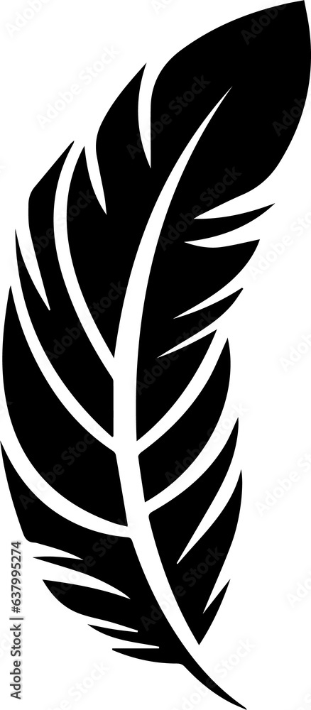 Obraz premium The feather graphic showcases delicate and intricate lines, resembling the graceful beauty of a real feather