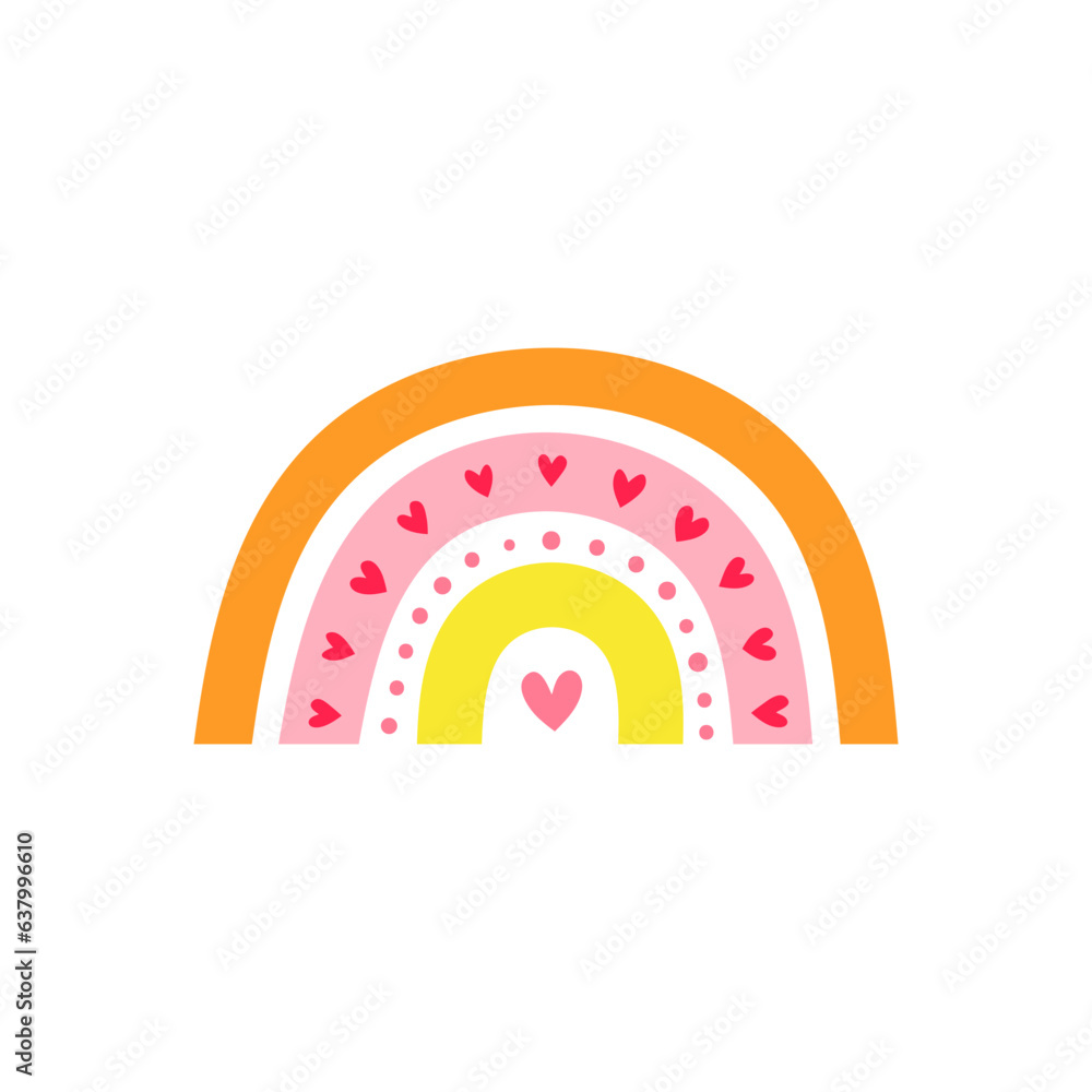Scandinavian rainbow with hearts. Scandinavian rainbow with hearts.