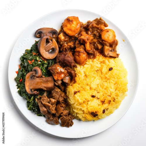 Nigerian Akamu Nigerian Dish On Plate On White Background Directly Above View photo