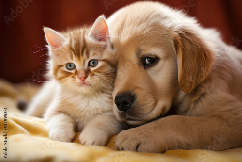 Kitten And Puppy © Anastasiia
