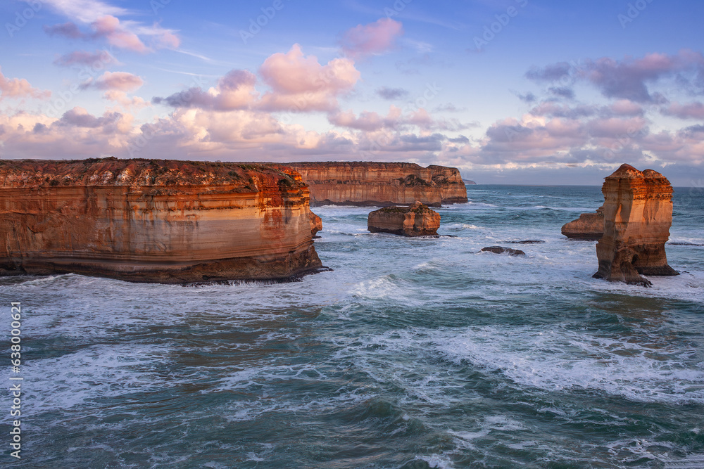 Loch Ard Gorge eroded pillars located along the Great Ocean Road, Victoria, Australia