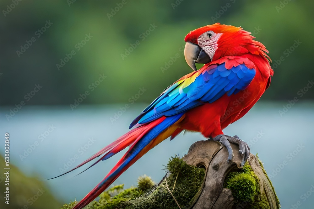 Obraz premium red and blue macaw