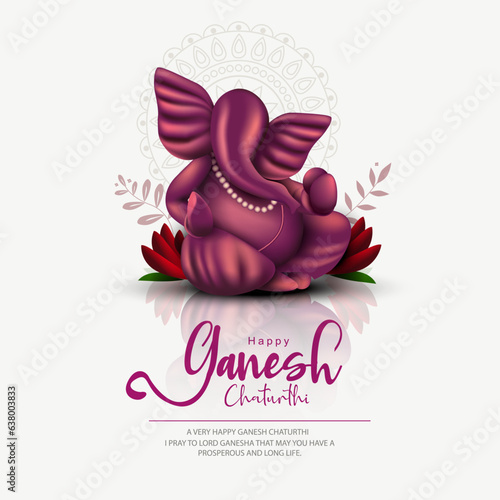 Lord Ganpati on Ganesh Chaturthi background. abstract vector illustration design