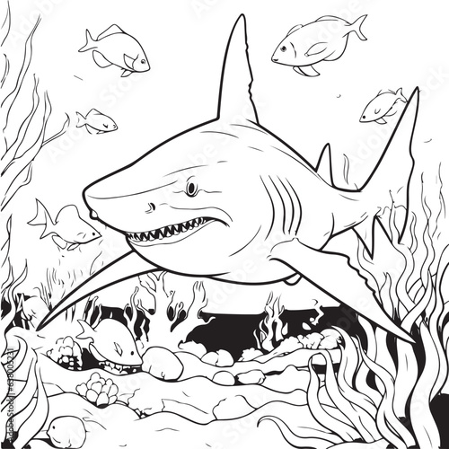 shark coloring book under water world drawing book for boys and girls corel drawing pages 
