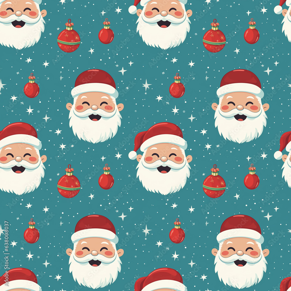 Happy Santa tileable pattern