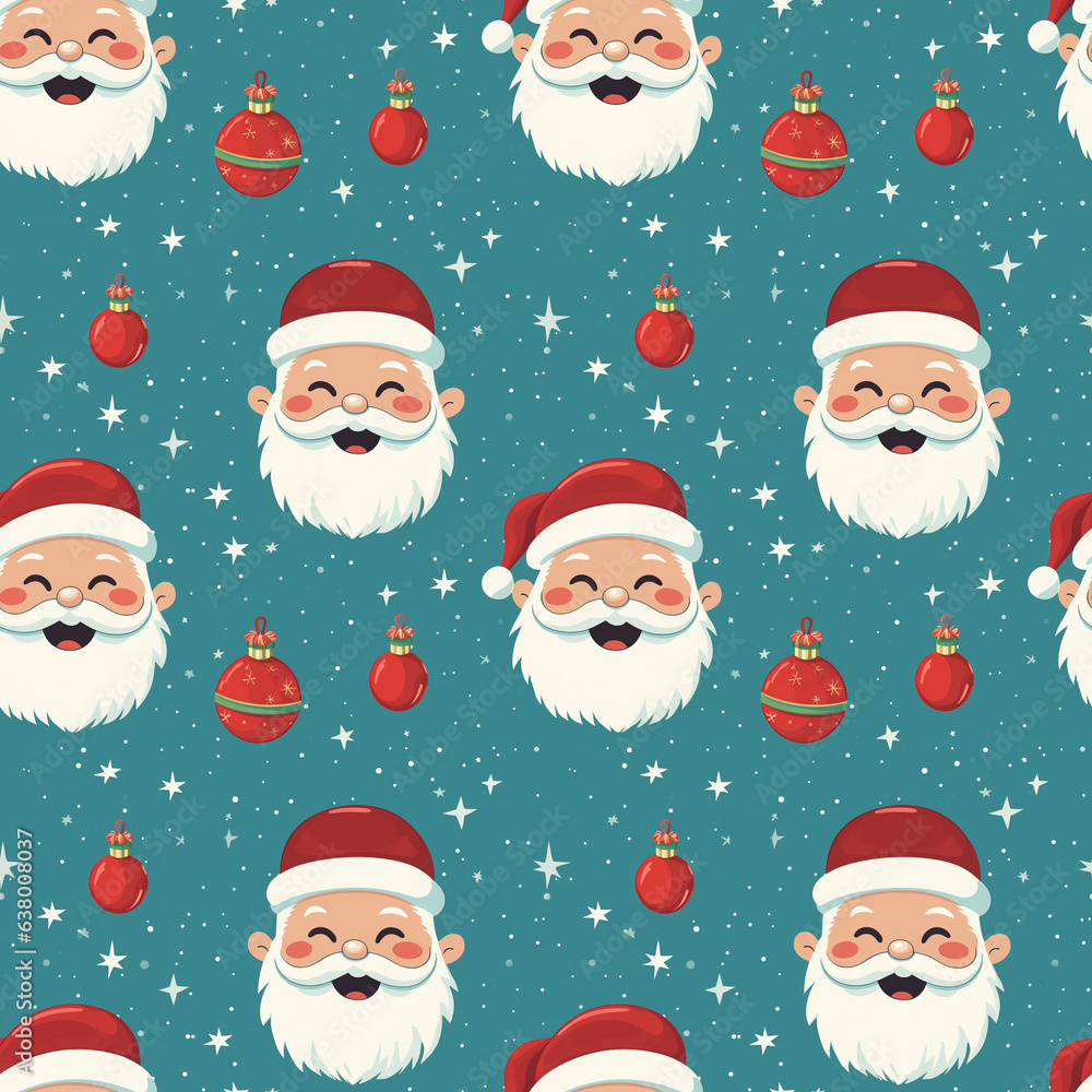 Happy Santa tileable pattern Happy Santa tileable pattern