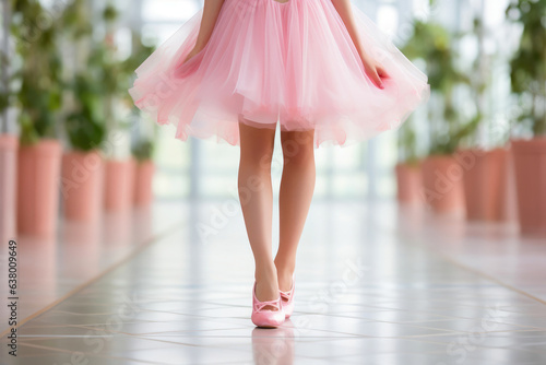 Delicate Pink Ballet Slipper Embracing a Dancer's Foot