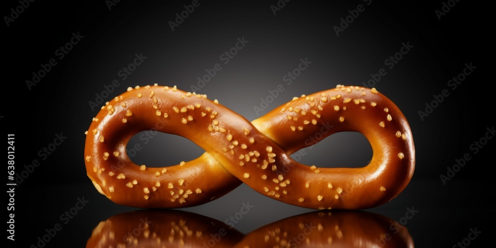 Pretzel in Shape of Infinity Symbol on Dark Background Pretzel in Shape of Infinity Symbol on Dark Background