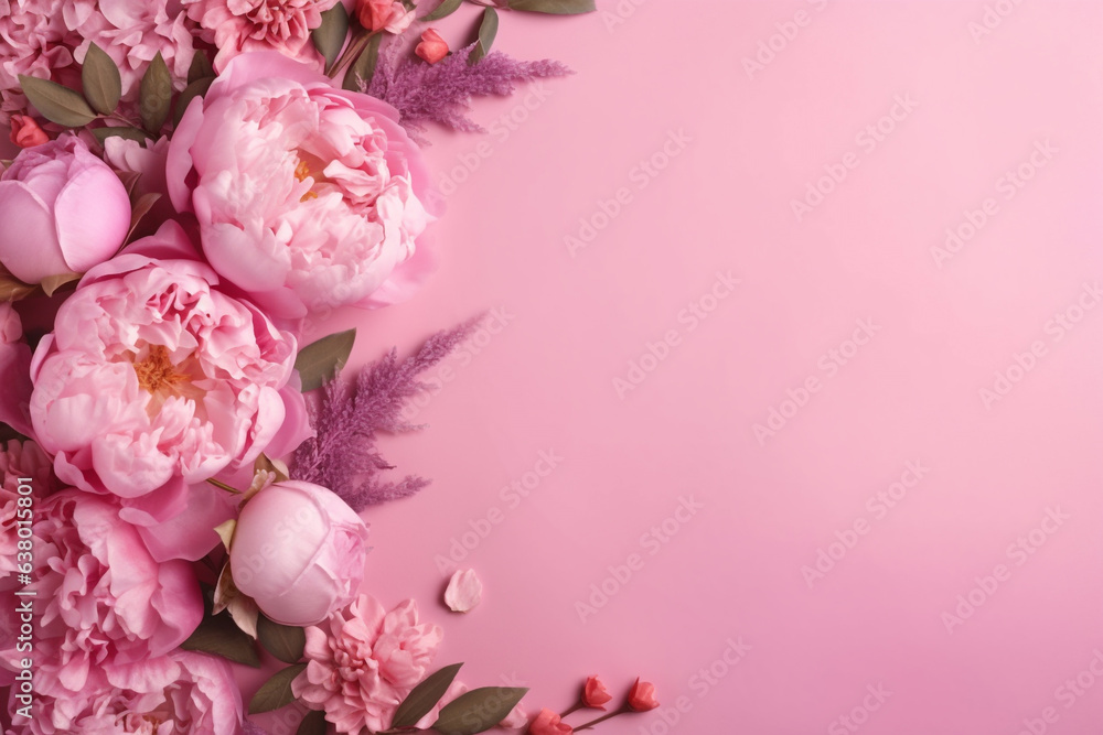 Fototapeta premium Floral Fantasy: Peony Rose Bouquet on Blushing Pink