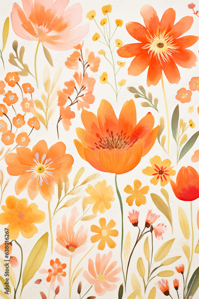 floral watercolor art watercolor art watercolor art watercolor background flower art print print watercolor painting floral, in the style of light beige and orange
