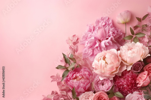 Charming Pink Whispers  Peonies Roses Tale