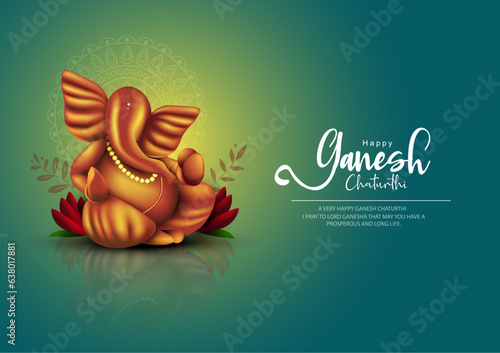 Lord Ganpati on Ganesh Chaturthi background. abstract vector illustration design