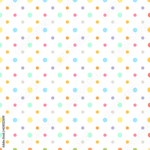 Seamless colorful cloud pattern, Geometric pastel theme pattern on white background, Wrapping paper design.