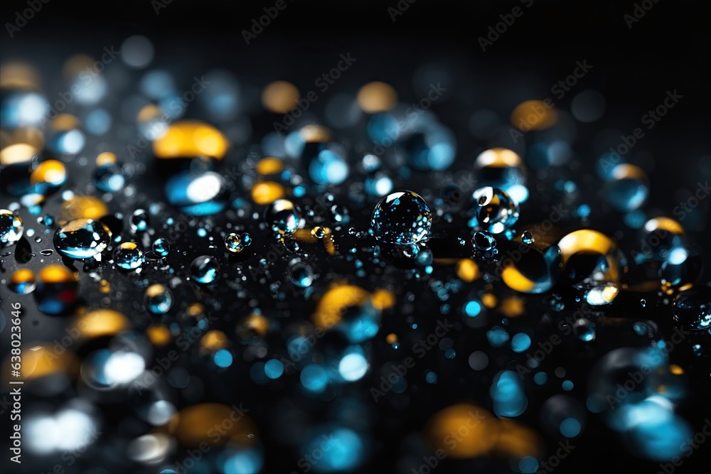 Water drops on a black background. ai generative Water drops on a black background. ai generative