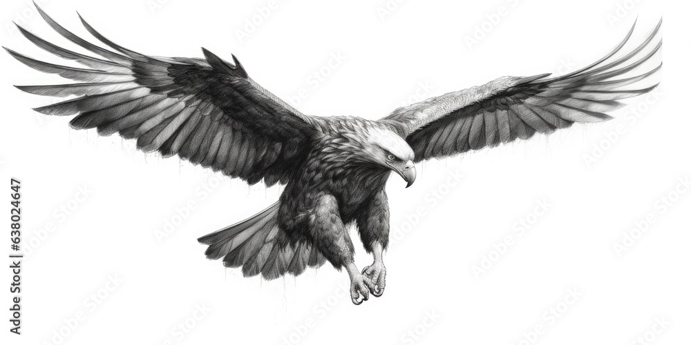 Fototapeta premium This is a drawing of an eagle. Very appropriate for photos or logos with nature or animal themes.