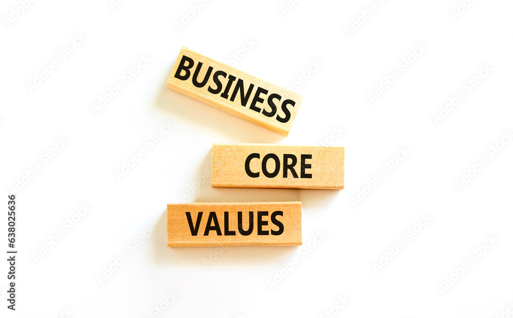 Business core values symbol. Concept words Business core values on wooden block. Beautiful white background. Business motivational business core values concept. Copy space. Business core values symbol. Concept words Business core values on wooden block. Beautiful white background. Business motivational business core values concept. Copy space.