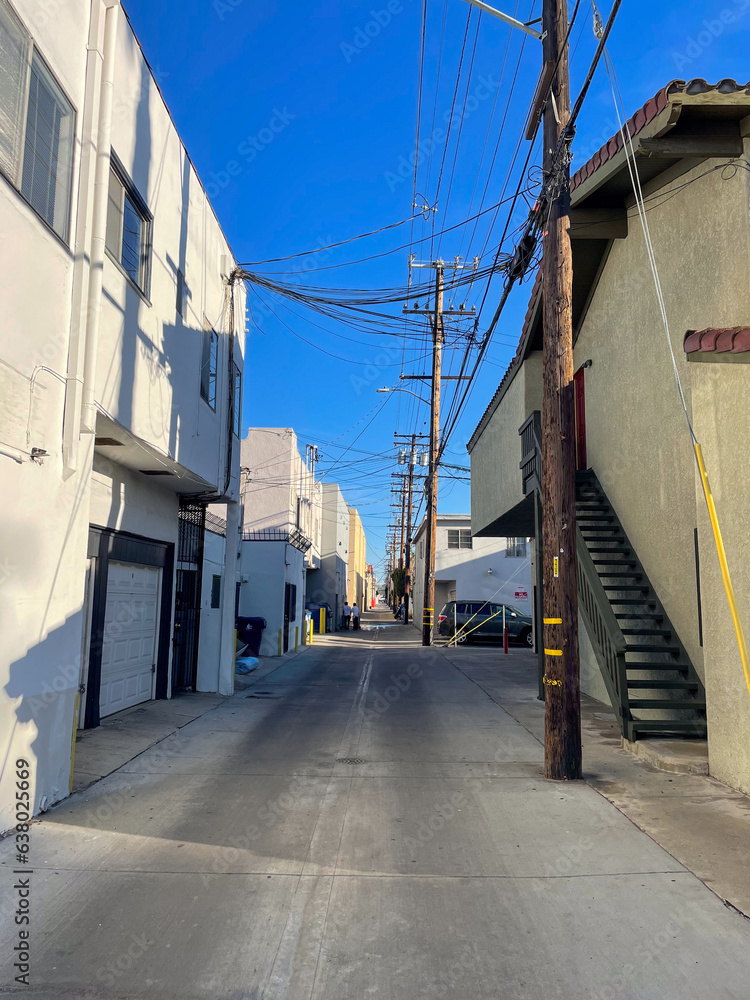 Back street in Long Beach, California, USA