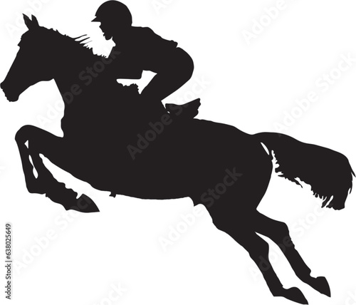 Horse jumping silhouette vector image drawing art