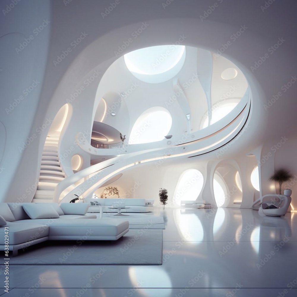 White corridor, tunnel in spaceship or future building. or corridor in the airport. Generated AI White corridor, tunnel in spaceship or future building. or corridor in the airport. Generated AI