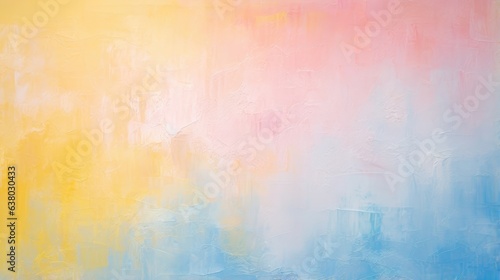 Abstract oil painting on canvas. Paint spots. Paint strokes blue. pink, yellow created with Generative AI technology.