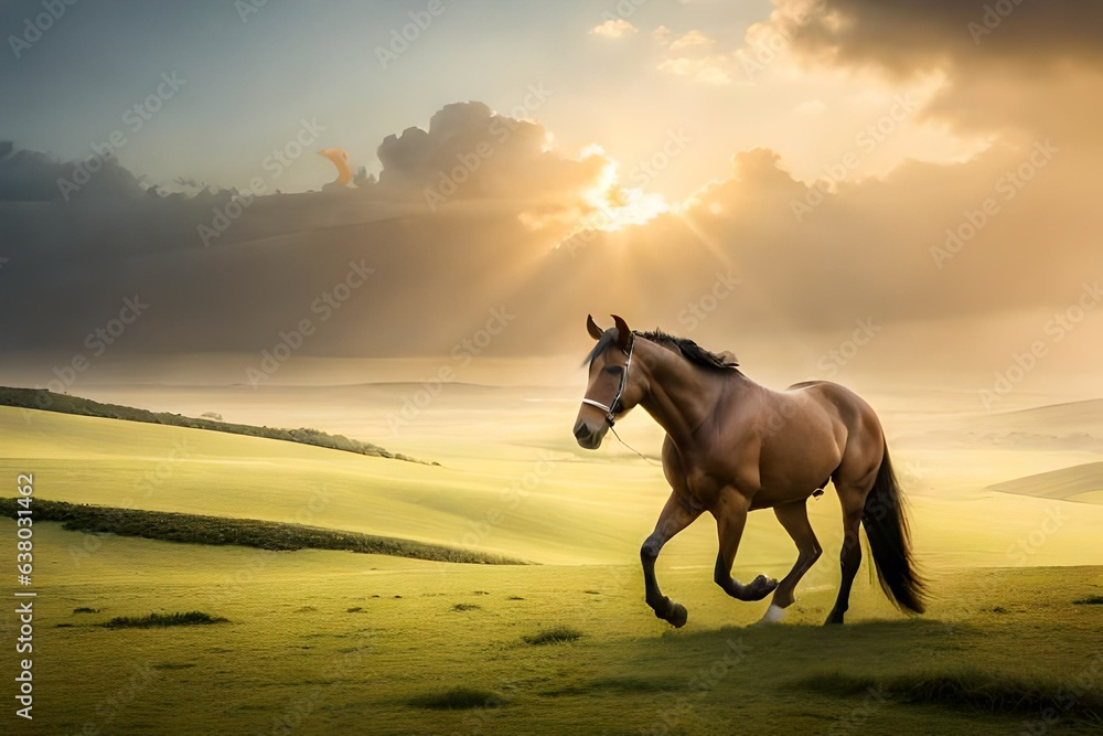 horse at sunset horse at sunset