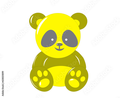 Fototapeta Naklejka Na Ścianę i Meble -  Vector illustration of cartoon panda in yellow color