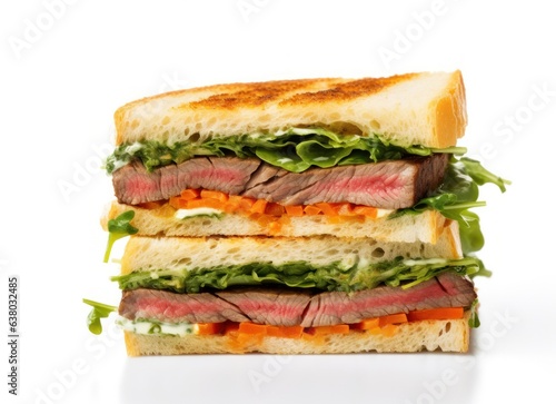 Hot steak sandwich isolated
