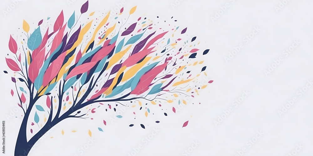 Fototapeta premium Abstract Sakura flowers cartoon. AI generated illustration