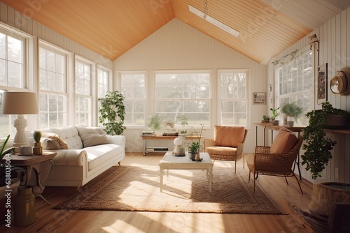 Mockup of the inside of a farmhouse living room