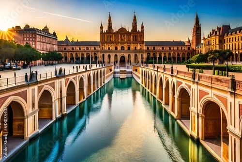 Experience the grandeur of Spain Square (Plaza de España) in Seville, Spain, a place that encapsulates the city's architectural beauty and historical significance.