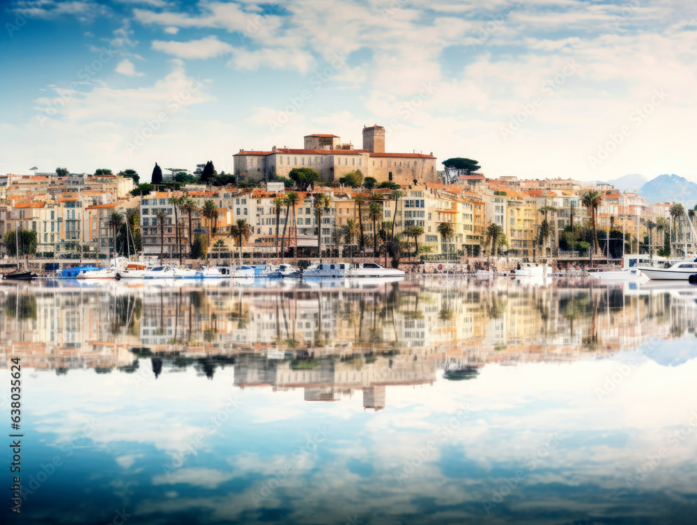 Panoramic view of the city of Cannes, France