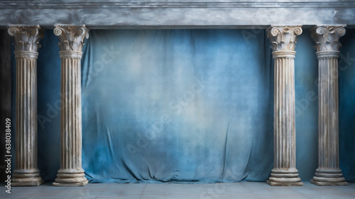 Photography studio backdrop of Roman or Greek columns for use in composites or as other graphic resource.