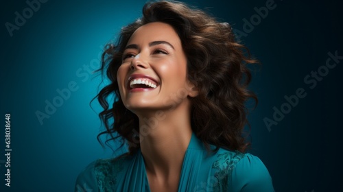 portrait of a laughing girl for street advertising © stasknop