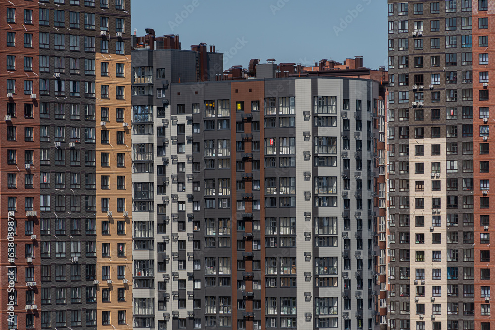Naklejka premium Facade of a modern residential building, building texture