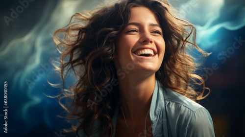 a woman enjoying life and laughing