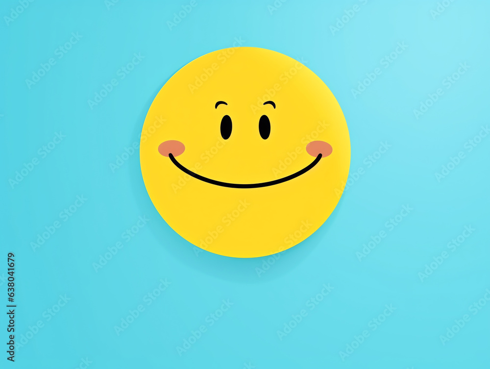 Fototapeta premium World smile day with smile emoji sign on blue background