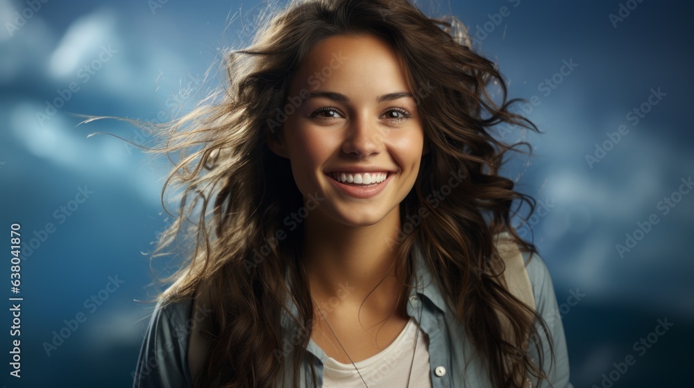 an elegant woman smiling at the camera. an elegant woman smiling at the camera.