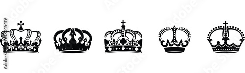 kings crown silhouette set