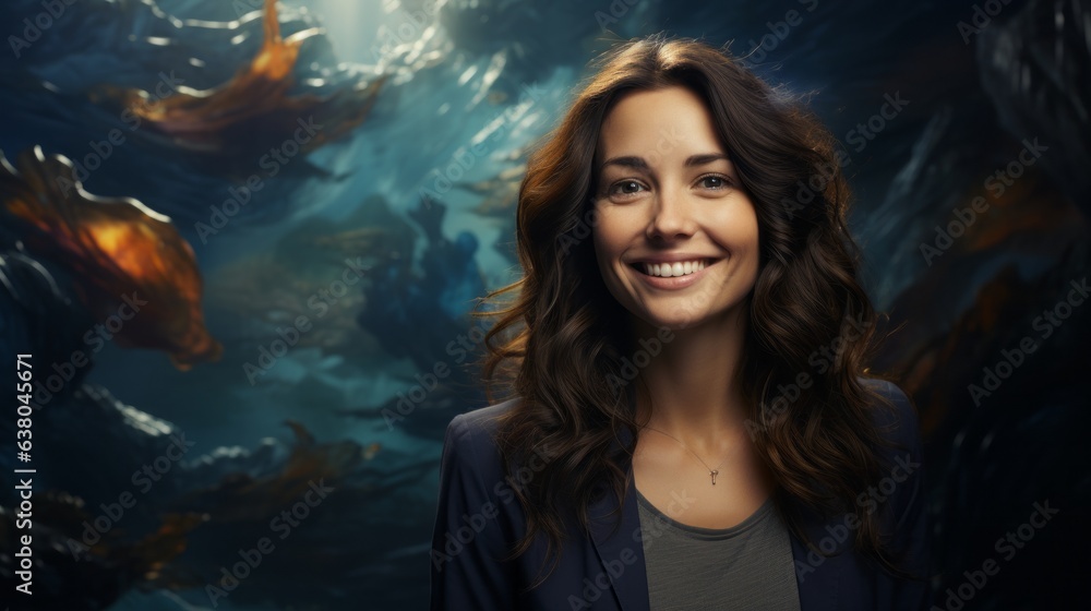 a woman laughing emotionally against a colorful background a woman laughing emotionally against a colorful background