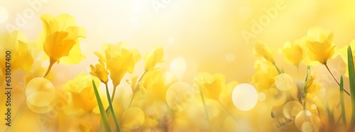 Yellow cosmos flowers with bokeh background  abstract nature background.