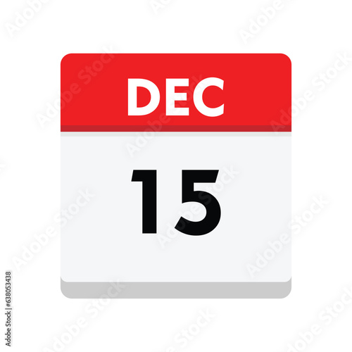 calender icon, 15 december icon with white background 