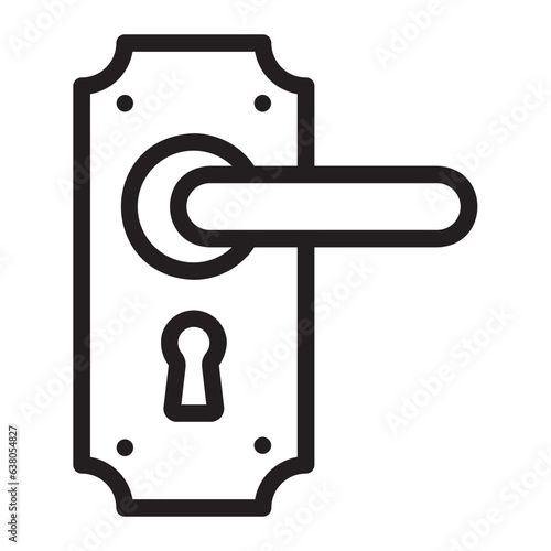 door lock line icon