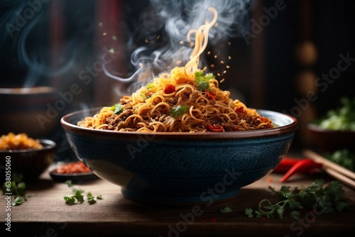 Tempting Hot Spicy Noodles Generative AI