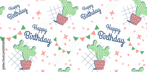 Succulent ornament, floral pattern with beautiful plants and text. Succulents of various shapes. Potted plants. Cactus potted.  Blooming cacti. popular house plants.