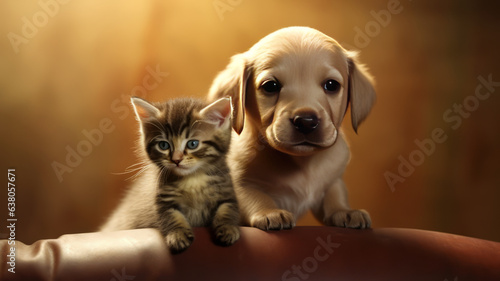 The adorable relationship between dogs and cats that can coexist harmoniously. generative ai