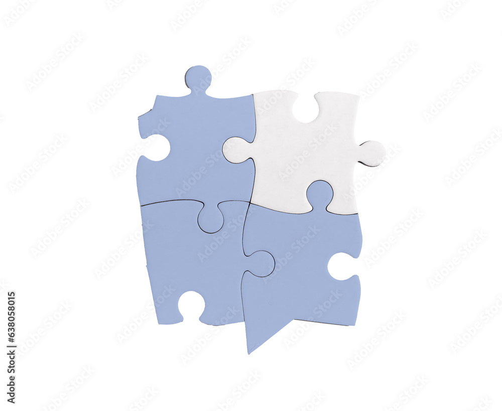 Four connected puzzle pieces group Four connected puzzle pieces group