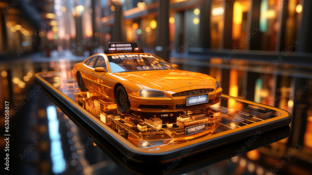 Smartphone application of taxi service for online generative ai Smartphone application of taxi service for online generative ai