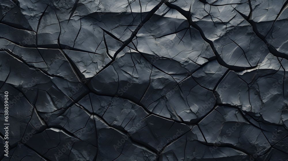 texture craquelure noire, généré par IA - obrazy, fototapety, plakaty 
