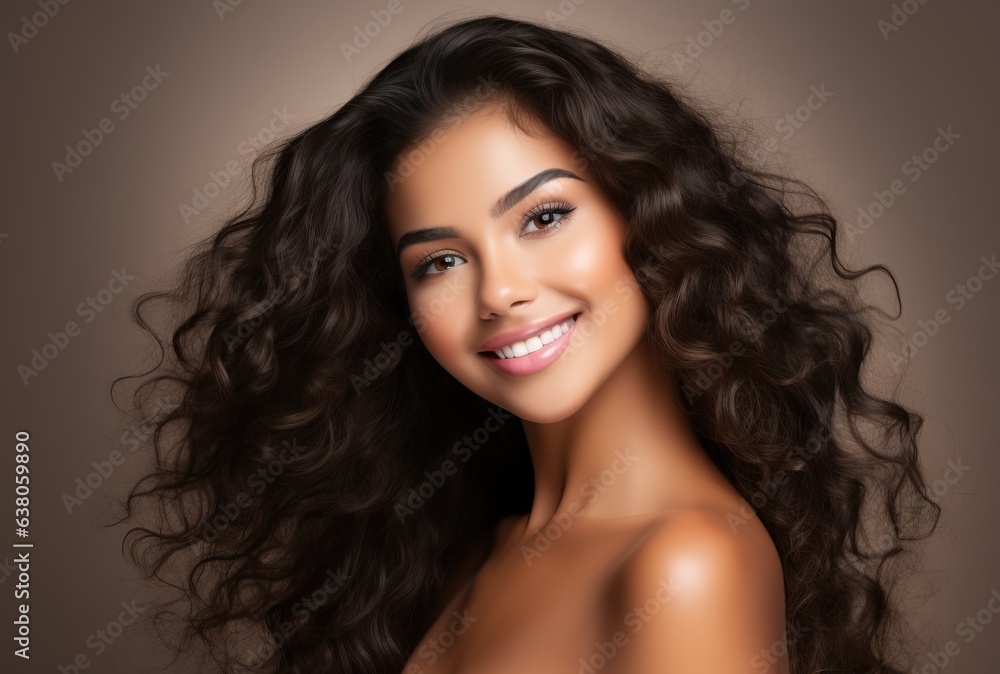 Beauty portrait of a beautiful female model with flawless skin an great hair, generative ai Beauty portrait of a beautiful female model with flawless skin an great hair, generative ai